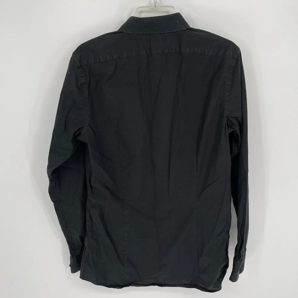 Banana Republic Men's Black Extra Slim Button Down Shirt Size Medium Tall